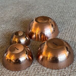 Pier 1 Copper Bowls Set of 4 Vintage Nesting Made in India Rare Pier One Imports